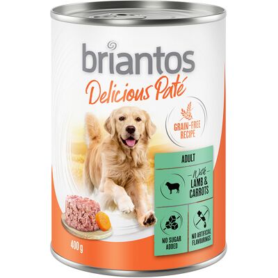 Voordeelpakket Briantos Delicious Paté 24 x 400 g Lam en wortel Voordeelpakket Briantos Delicious Paté 24 x 400 g Lam en wortel