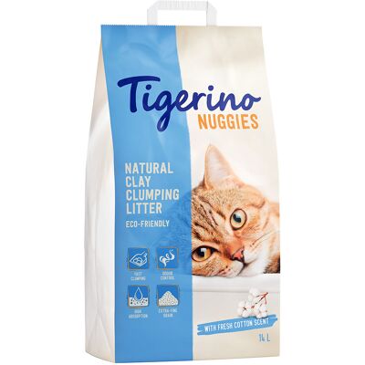 2x14L Katoenbloesemgeur Nuggies Ultra Tigerino Kattenbakvulling 2x14L Katoenbloesemgeur Nuggies Ultra Tigerino Kattenbakvulling