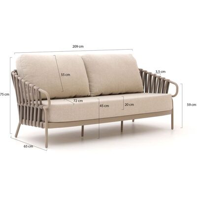 Tierra Outdoor Nuri lounge tuinbank 3-zits 209cm - Laagste prijsgarantie! Taupe Tierra Outdoor Nuri lounge tuinbank 3-zits 209cm - Laagste prijsgarantie! Taupe