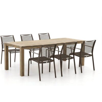 Apple Bee Hawaii/ROUGH-S 220cm dining tuinset 7-delig stapelbaar - Laagste prijsgarantie! Bruin Apple Bee Hawaii/ROUGH-S 220cm dining tuinset 7-delig stapelbaar - Laagste prijsgarantie! Bruin