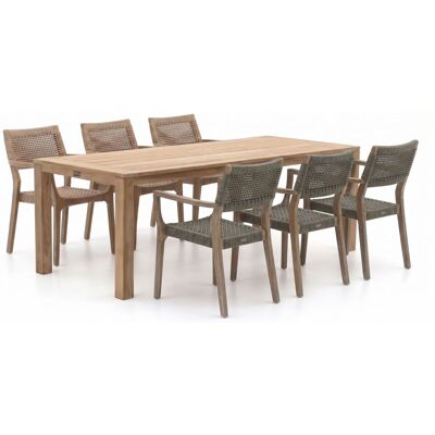 ROUGH Furniture ROUGH-L Rope/ROUGH-S 220cm dining tuinset 7-delig stapelbaar - Laagste prijsgarantie! Bruin ROUGH Furniture ROUGH-L Rope/ROUGH-S 220cm dining tuinset 7-delig stapelbaar - Laagste prijsgarantie! Bruin