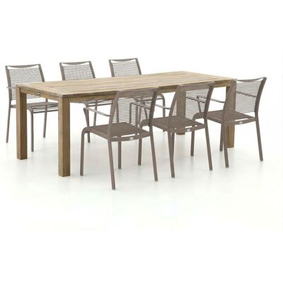 Apple Bee Hawaii/ROUGH-S 220cm dining tuinset 7-delig stapelbaar - Laagste prijsgarantie! Bruin Apple Bee Hawaii/ROUGH-S 220cm dining tuinset 7-delig stapelbaar - Laagste prijsgarantie! Bruin