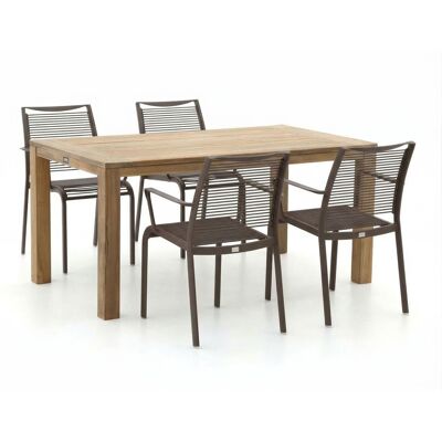 Apple Bee Hawaii/ROUGH-S 160cm dining tuinset 5-delig stapelbaar - Laagste prijsgarantie! Bruin Apple Bee Hawaii/ROUGH-S 160cm dining tuinset 5-delig stapelbaar - Laagste prijsgarantie! Bruin
