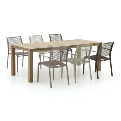 Apple Bee Hawaii/ROUGH-S 220cm dining tuinset 7-delig stapelbaar - Laagste prijsgarantie! Bruin Apple Bee Hawaii/ROUGH-S 220cm dining tuinset 7-delig stapelbaar - Laagste prijsgarantie! Bruin