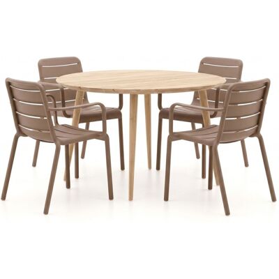 Forza Furniture Forza Narni/ROUGH-K ø 115cm dining tuinset 5-delig stapelbaar - Laagste prijsgarantie! Forza Furniture Forza Narni/ROUGH-K ø 115cm dining tuinset 5-delig stapelbaar - Laagste prijsgarantie!