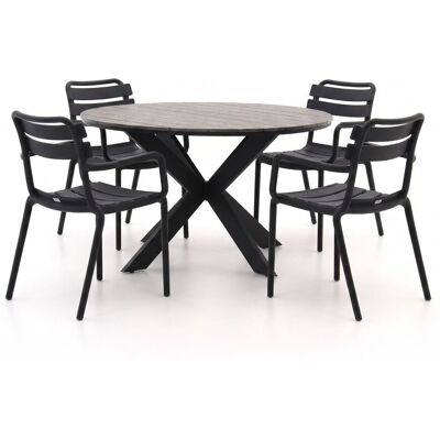 Forza Furniture Forza Vico/Fidenza ø126cm dining tuinset 5-delig stapelbaar - Laagste prijsgarantie! Forza Furniture Forza Vico/Fidenza ø126cm dining tuinset 5-delig stapelbaar - Laagste prijsgarantie!