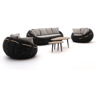 Apple Bee Cocoon/ROUGH-K stoel-bank loungeset 5-delig - Laagste prijsgarantie! Zwart Apple Bee Cocoon/ROUGH-K stoel-bank loungeset 5-delig - Laagste prijsgarantie! Zwart