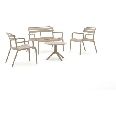 Forza Furniture Forza Vico/Rieti ø60 stoel-bank loungeset 4-delig - Laagste prijsgarantie! Taupe Forza Furniture Forza Vico/Rieti ø60 stoel-bank loungeset 4-delig - Laagste prijsgarantie! Taupe