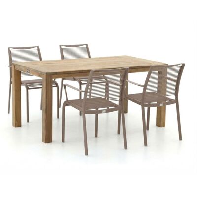Apple Bee Hawaii/ROUGH-S 160cm dining tuinset 5-delig stapelbaar - Laagste prijsgarantie! Bruin Apple Bee Hawaii/ROUGH-S 160cm dining tuinset 5-delig stapelbaar - Laagste prijsgarantie! Bruin