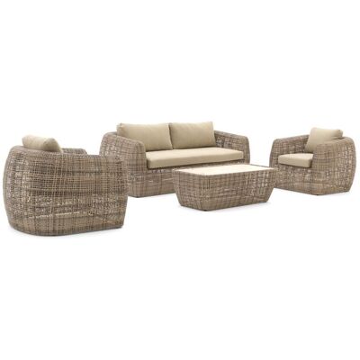 Intenso Furniture Intenso Marecchia stoel-bank loungeset 4-delig - Laagste prijsgarantie! Taupe Intenso Furniture Intenso Marecchia stoel-bank loungeset 4-delig - Laagste prijsgarantie! Taupe
