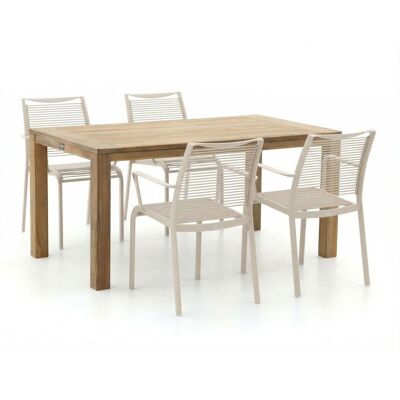 Apple Bee Hawaii/ROUGH-S 160cm dining tuinset 5-delig stapelbaar - Laagste prijsgarantie! Bruin Apple Bee Hawaii/ROUGH-S 160cm dining tuinset 5-delig stapelbaar - Laagste prijsgarantie! Bruin