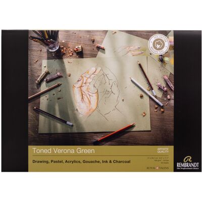 Rembrandt Toned Paper Verona Groen - 180 gram - A4 8712079453664 Verf Rembrandt Toned Paper Verona Groen - 180 gram - A4 8712079453664 Verf