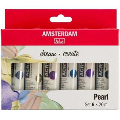 Amsterdam Acrylverf - set 6 x 20 ml - Parelmoer 8712079398798 Verf Amsterdam Acrylverf - set 6 x 20 ml - Parelmoer 8712079398798 Verf