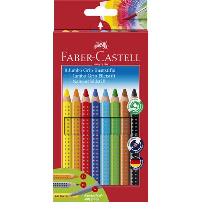 Faber Castell Jumbo Grip Kleurpotloden - promo set 8 + 1 + 1 4005402809219 Verf Faber Castell Jumbo Grip Kleurpotloden - promo set 8 + 1 + 1 4005402809219 Verf
