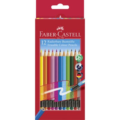 Faber Castell Kleurpotloden - set 12 stuks - uitgumbaar 4005401166122 Verf Faber Castell Kleurpotloden - set 12 stuks - uitgumbaar 4005401166122 Verf