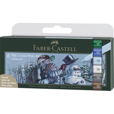 Faber Castell Pitt Artist Brushpen - set 6 stuks - Winter 4005401671763 Verf Faber Castell Pitt Artist Brushpen - set 6 stuks - Winter 4005401671763 Verf