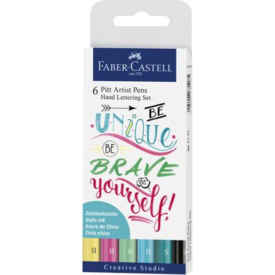 Faber Castell Pitt Artist Pen - set 6 stuks - Handlettering 4005402671168 Verf Faber Castell Pitt Artist Pen - set 6 stuks - Handlettering 4005402671168 Verf