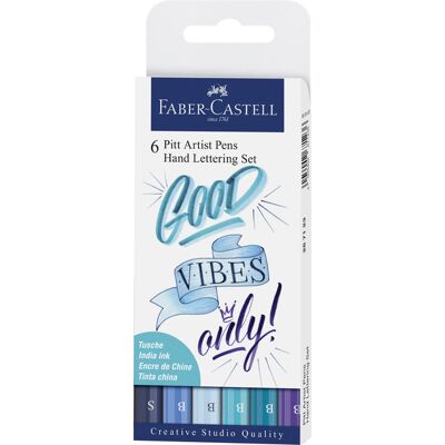 Faber Castell Pitt Artist Pen - Letteringset 6 stuks - Good Vibes 4005402671236 Verf Faber Castell Pitt Artist Pen - Letteringset 6 stuks - Good Vibes 4005402671236 Verf