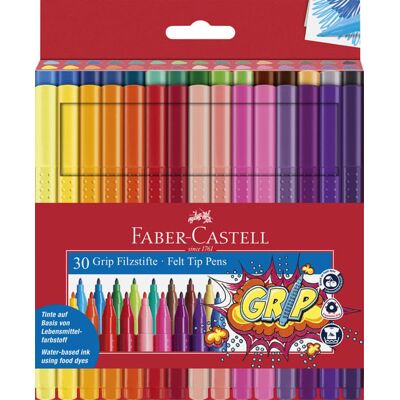 Faber Castell Viltstiften Grip - set 30 stuks 4005401553359 Verf Faber Castell Viltstiften Grip - set 30 stuks 4005401553359 Verf