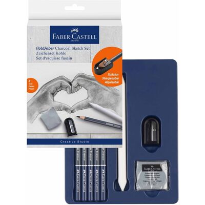 Faber Castell Houtskoolset 8-delig 4005401140061 Verf Faber Castell Houtskoolset 8-delig 4005401140061 Verf