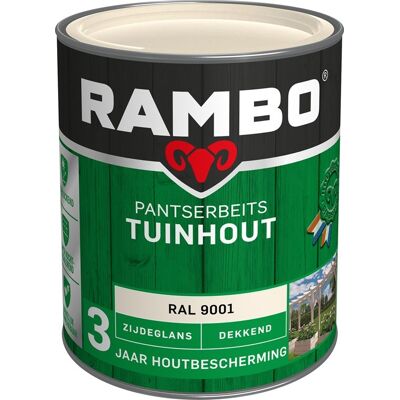 Rambo Pantserbeits Tuinhout Zijdeglans Dekkend - 750 ml Ral 9001 Rambo Pantserbeits Tuinhout Zijdeglans Dekkend - 750 ml Ral 9001