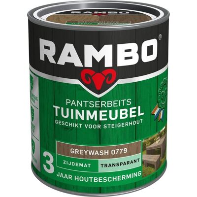 Rambo Pantserbeits Tuinmeubel Zijdemat Transparant - 750 ml Greywash Rambo Pantserbeits Tuinmeubel Zijdemat Transparant - 750 ml Greywash