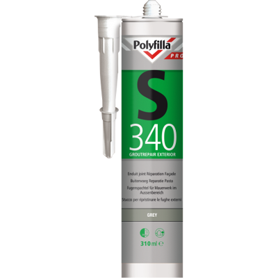 Polyfilla Pro S340 Buitenvoeg Reparatiepasta - Grey 8710839110758 Verf Polyfilla Pro S340 Buitenvoeg Reparatiepasta - Grey 8710839110758 Verf