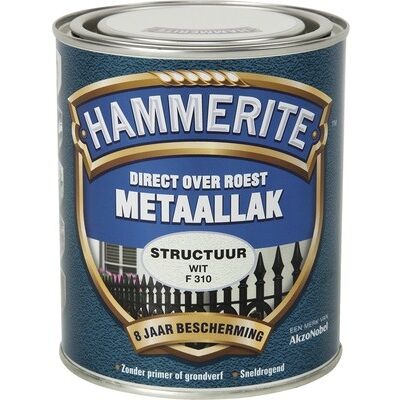 Hammerite Metaallak Direct over Roest Structuur - F310 Wit Hammerite Metaallak Direct over Roest Structuur - F310 Wit