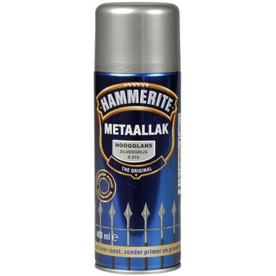 Hammerite Metaallak Direct over Roest Hoogglans Spuitbus - 400 ml S015 Zilvergrijs Hammerite Metaallak Direct over Roest Hoogglans Spuitbus - 400 ml S015 Zilvergrijs