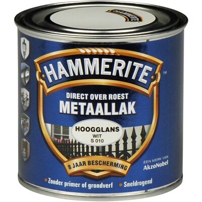 Hammerite Metaallak Direct over Roest Hoogglans - S010 Wit Hammerite Metaallak Direct over Roest Hoogglans - S010 Wit