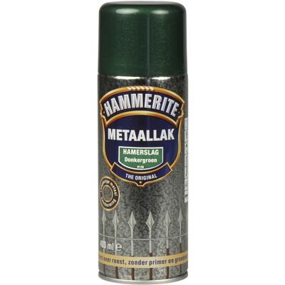 Hammerite Metaallak Direct over Roest Hamerslag Spuitbus - 400 ml H138 Donkergroen Hammerite Metaallak Direct over Roest Hamerslag Spuitbus - 400 ml H138 Donkergroen