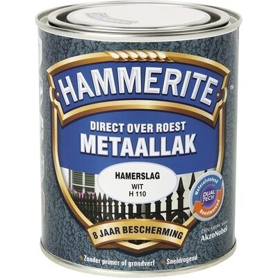 Hammerite Metaallak Direct over Roest Hamerslag - H110 Wit Hammerite Metaallak Direct over Roest Hamerslag - H110 Wit