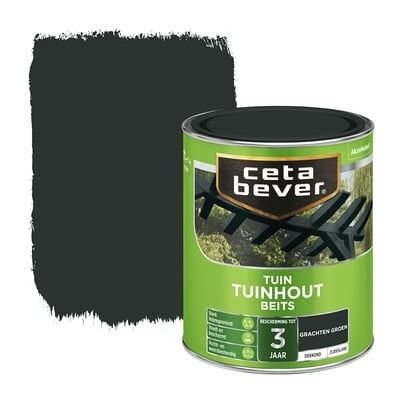 Cetabever Tuinhout Beits Dekkend Zijdeglans - Grachtengroen Cetabever Tuinhout Beits Dekkend Zijdeglans - Grachtengroen