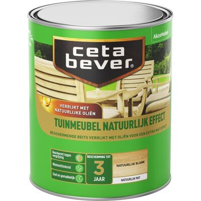 Cetabever Tuinmeubel Natuurlijk Effect Mat - Blank - 0,75 liter Cetabever Tuinmeubel Natuurlijk Effect Mat - Blank - 0,75 liter