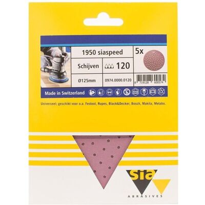 Siaspeed Schijf 125mm - 5 Stuks 8719128600611 Verf Siaspeed Schijf 125mm - 5 Stuks 8719128600611 Verf
