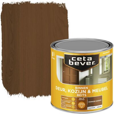 Cetabever Binnenbeits Deur Kozijn en Meubel Transparant Zijdeglans - Donker Kersen Cetabever Binnenbeits Deur Kozijn en Meubel Transparant Zijdeglans - Donker Kersen