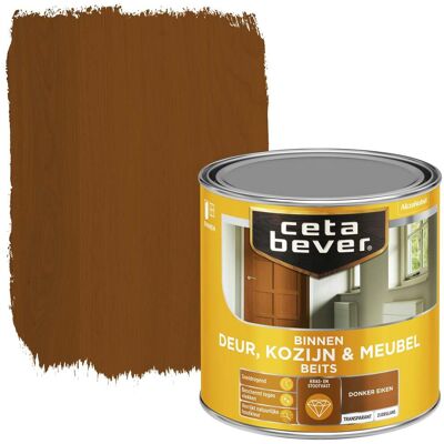 Cetabever Binnenbeits Deur Kozijn en Meubel Transparant Zijdeglans - Donker Eiken Cetabever Binnenbeits Deur Kozijn en Meubel Transparant Zijdeglans - Donker Eiken