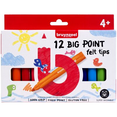 Bruynzeel Kids 12 Big Point viltstiften 8712079512101 Verf Bruynzeel Kids 12 Big Point viltstiften 8712079512101 Verf
