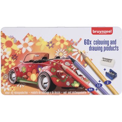 Bruynzeel Super 60 Kleurpotloden blik - Sixties Kever 8712079434304 Verf Bruynzeel Super 60 Kleurpotloden blik - Sixties Kever 8712079434304 Verf