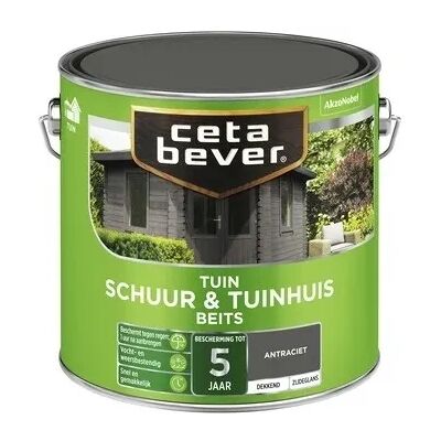 Cetabever Schuur en Tuinhuis Beits Dekkend Zijdeglans - Antraciet Cetabever Schuur en Tuinhuis Beits Dekkend Zijdeglans - Antraciet