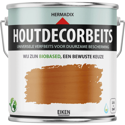 Hermadix Houtdecor Verfbeits Transparant - Eiken Hermadix Houtdecor Verfbeits Transparant - Eiken