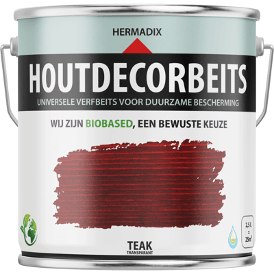 Hermadix Houtdecor Verfbeits Transparant - Teak Hermadix Houtdecor Verfbeits Transparant - Teak
