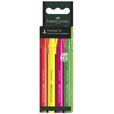 Faber Castell Markeerstiften 38 - 4 stuks 9555684697219 Verf Faber Castell Markeerstiften 38 - 4 stuks 9555684697219 Verf