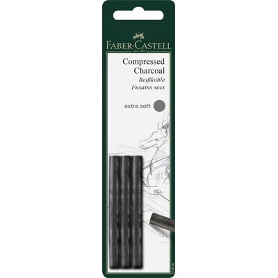 Faber Castell Pitt Monochroom Houtskool geperst - extra soft - 3 stuks 4005401299967 Verf Faber Castell Pitt Monochroom Houtskool geperst - extra soft - 3 stuks 4005401299967 Verf