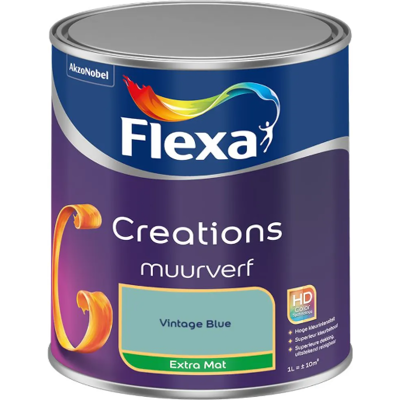 Flexa Creations Muurverf Extra Mat - Vintage Blue Flexa Creations Muurverf Extra Mat - Vintage Blue