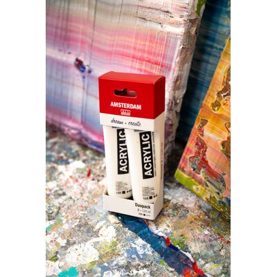 Amsterdam Acrylverf - duo pack 2 x 120 ml - Titaan Wit 8712079565343 Verf Amsterdam Acrylverf - duo pack 2 x 120 ml - Titaan Wit 8712079565343 Verf