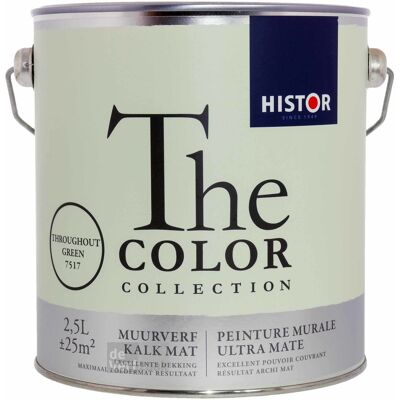 Histor The Color Collection Muurverf Kalkmat - Throughout Green - 2,5 liter 8716242752912 Histor Muurverf Histor The Color Collection Muurverf Kalkmat - Throughout Green - 2,5 liter 8716242752912 Histor Muurverf