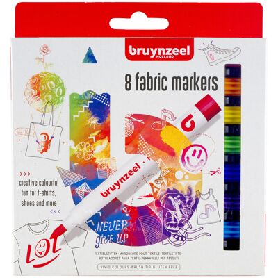 Bruynzeel Textiel Stiften - 8 stuks 8712079452803 Verf Bruynzeel Textiel Stiften - 8 stuks 8712079452803 Verf
