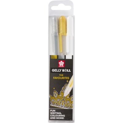 Sakura Gelly Roll - set van 3 - Zilver, Goud, Wit 8712079395735 Verf Sakura Gelly Roll - set van 3 - Zilver, Goud, Wit 8712079395735 Verf