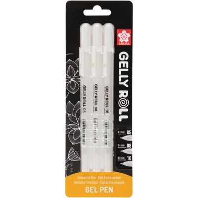Sakura Gelly Roll - set van 3 witte gelpennen - 05, 08, 10 8712079441739 Verf Sakura Gelly Roll - set van 3 witte gelpennen - 05, 08, 10 8712079441739 Verf